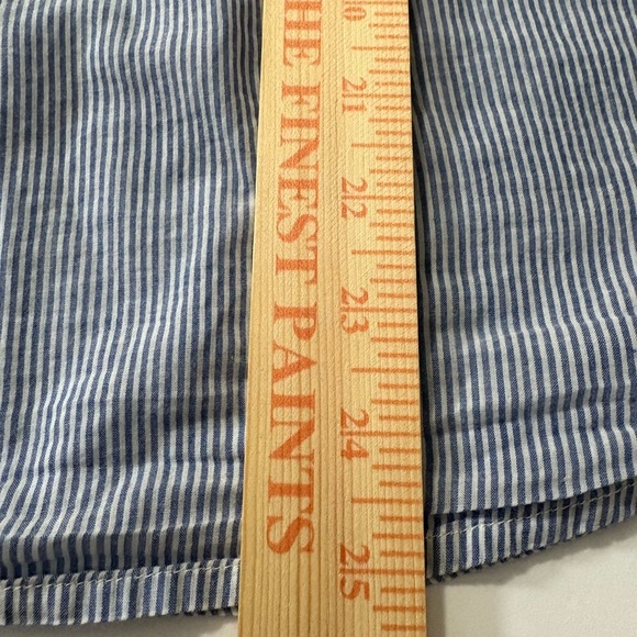 Woman’s J. Crew Lightweight Cotton Blue/White Striped Casual 3/4 Button Down. - Picture 13 of 14